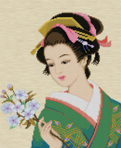 23-I Японская девушка с цветком