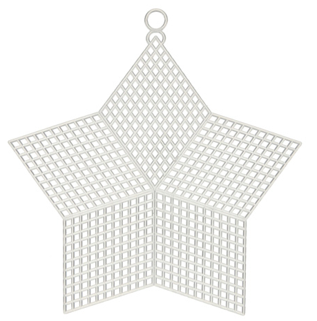 Фигурная пластиковая канва 7 ct - Звезда 14 см