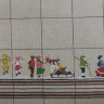 6025 Skiers Tablecloth Скатерть Лыжники