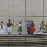 6025 Skiers Tablecloth Скатерть Лыжники