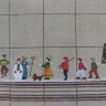 6025 Skiers Tablecloth Скатерть Лыжники
