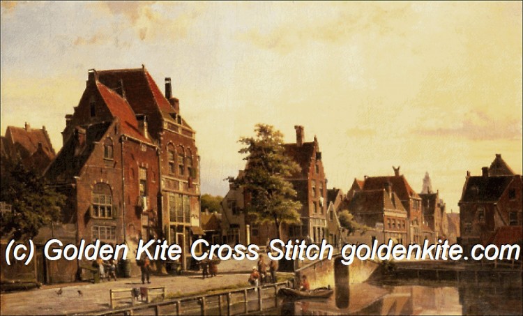 1413. Figures by a Canal in a Dutch Town (схема)